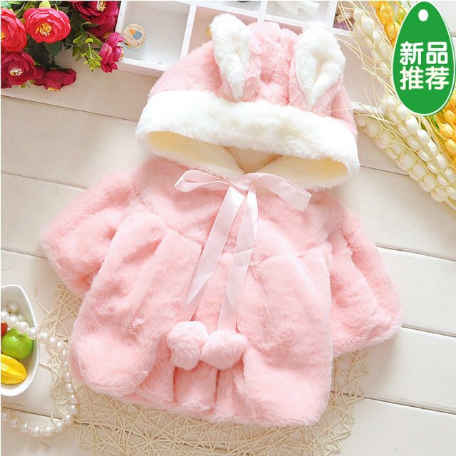 neue Marken Baby Oberbekleidung freundlicher Winter Mantel mädchen weibliche Mädchen Jacke Kleines Mädchen Süße Kleidung Für 0 -18 monat: Rosa / 18m