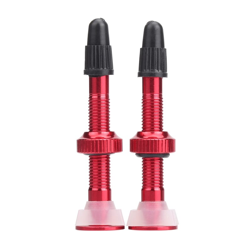 Bolany 40mm MTB Racefiets Extender Kleppen ultralichte Aluminium 1 Paar Met Tubeless Presta ventiel Voor fiets Tubeless band: Rood