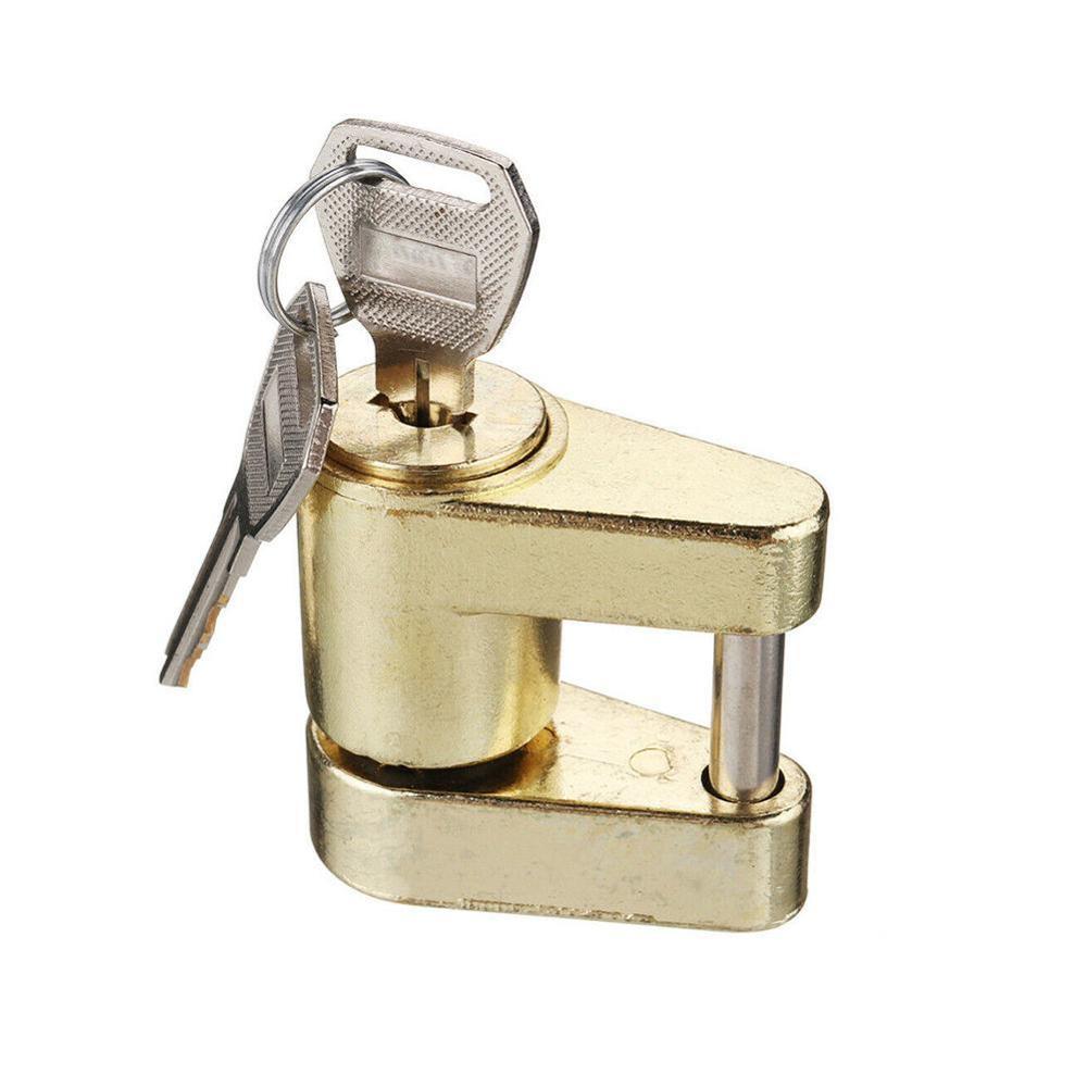 Zinc Alloy Trailer Hitch Coupler Lock For Locking Hauling Security Towing Tow Bar 2 Keys Rust-resistance Anti-theft Hard-wearing: gold