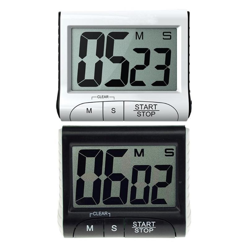 Digital Screen Kitchen Timer Large Display Digital Timer Square Cooking Count Up Countdown Alarm Clock Sleep Stopwatch Clock