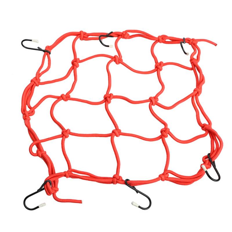 Universal elástico Red de equipaje para motocicleta casco de 30x30cm Bungee red de carga de motocicleta de malla casco de bicicleta titular 6 ganchos: Red