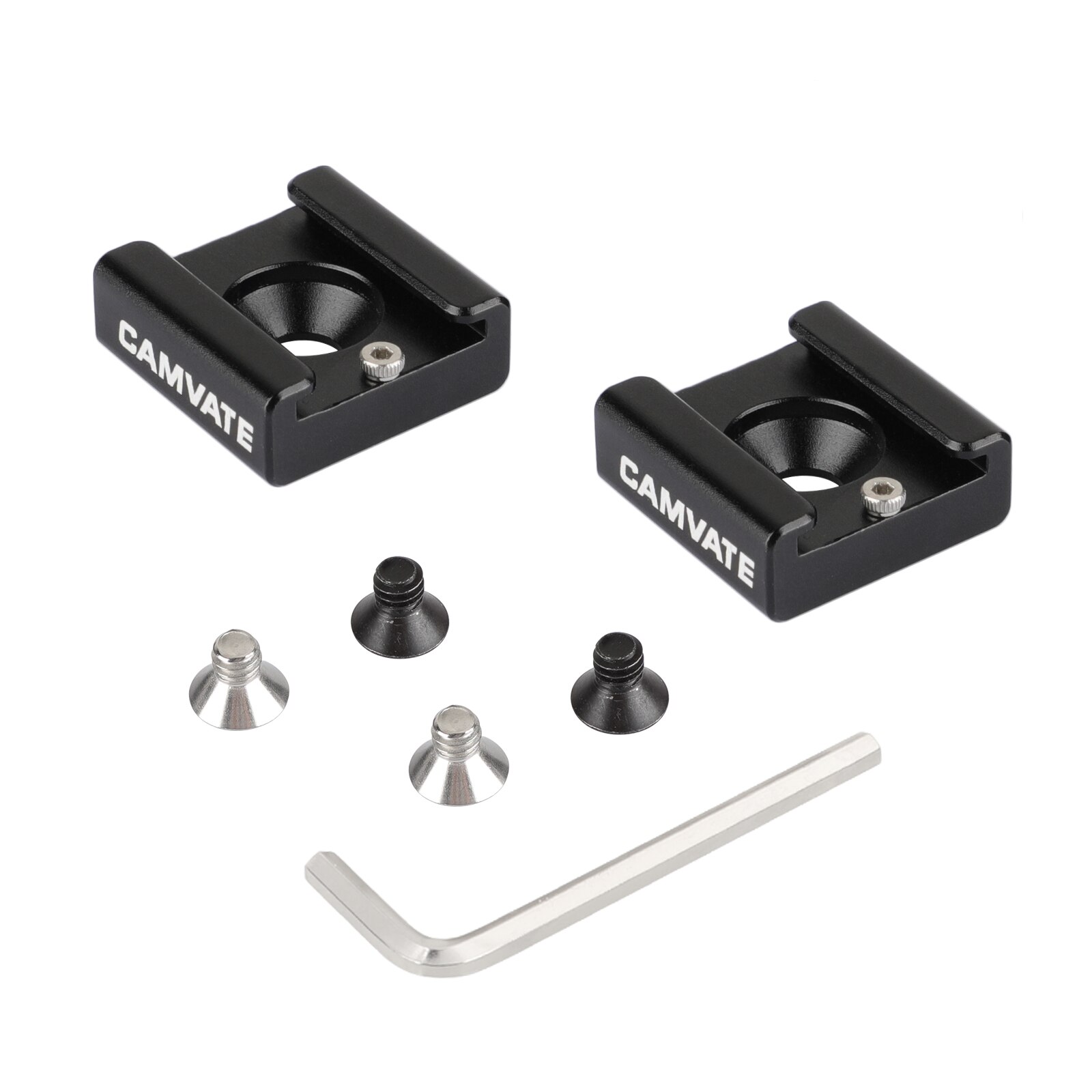CAMVATE 2x1/4&quot; Cold Shoe Mount for Blackmagic DSLR Rig Video Light Cinema Camera Cage