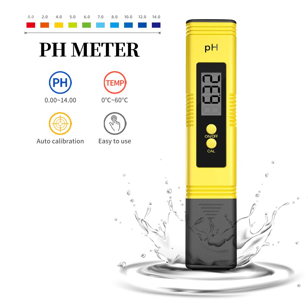 Noggrannhet 0.01 automatisk kalibrering digital ph-mätare testare akvarium pool vatten vin urin lcd penna monitor 30% av