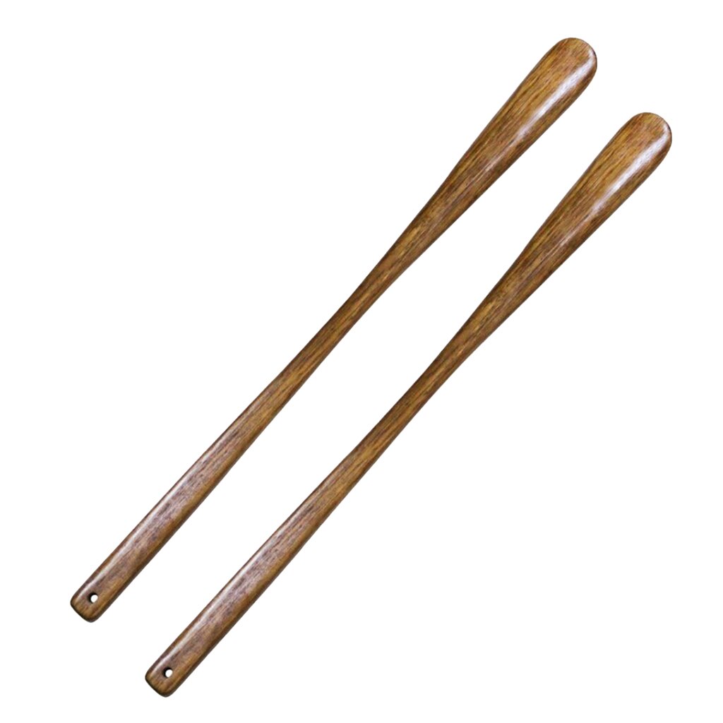 2 Pieces Wooden Women Kids Seniors Shoe Horns Lifter Wood Shoehorn Men's Long Solid 21inch