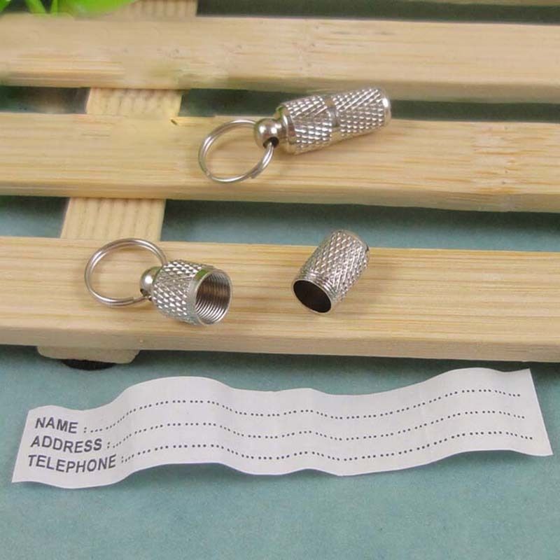 1pc/2 kpl koiran id-putki metallista ruostumattomasta teräksestä anti-kadon lemmikkikoiran id-osoite mini etikettilappu piippuputki