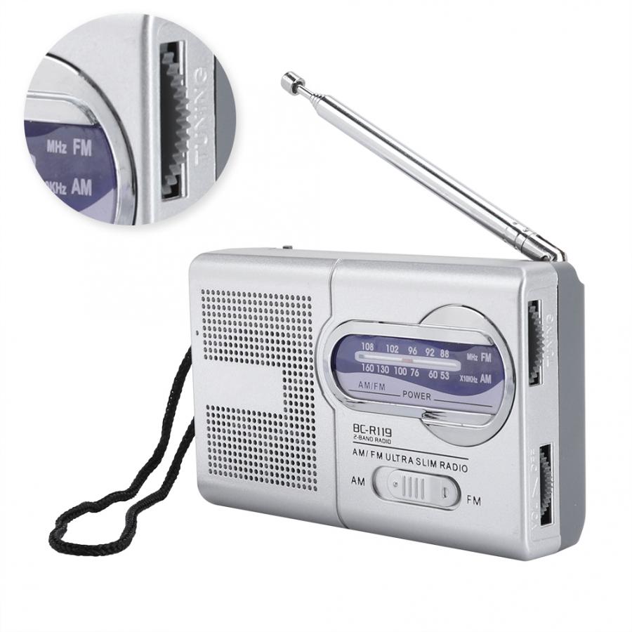 mini radio przenośne radio rano/FM z antena teleskopowa odbiornik radio FM radio cyfrowe dwuzakresowy BC-R21 BC-R20 wbudowany głośnik