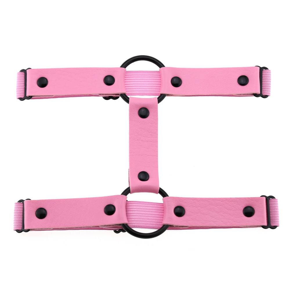 Punk vegan leder strumpfband goth mädchen schwarz ästhetischen grunge bein strumpfband straps oberschenkel harness kawaii gothic harajuku zubehör: pink