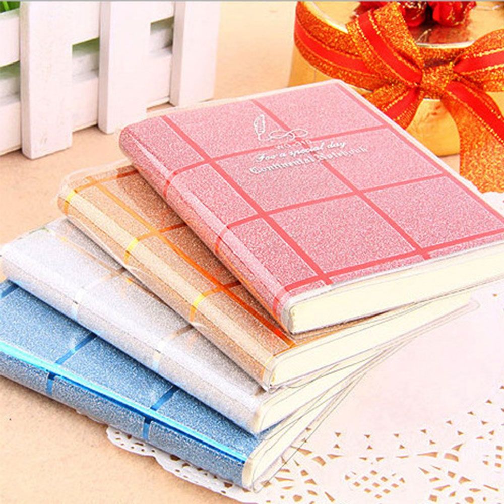 1 Pcs Shiny Checkered Notebook Sketchbook Diary Drawing Painting Graffiti Blank Paper Notebook Memo Pad