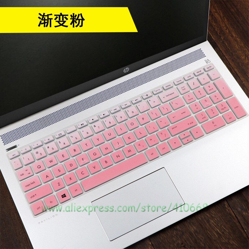 For HP Pavilion Gaming 16 16-A0013tx 16-a0056TX 16 16.1 inch Silicone Notebook Laptop Keyboard Cover Skin Protector Film: Gradual pink