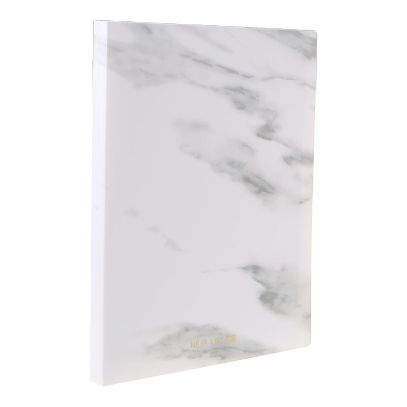 Marble Pattern Multi-Layer Transparent PP A4 File Folder Document Information Book Bag for Office School Students Supplies