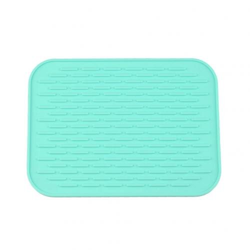 Keuken Siliconen Sink Mat Gerechten Cup Droog Pad Pannenlap Tafel Placemat Onderzetters: Cyan