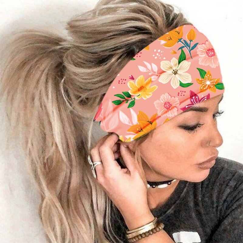 Bohemen Boho Breed Katoen Stretch Vrouwen Hoofdbanden Hoofddeksel Yoga Headwrap Tulband Hoofddeksels Bandage Haarbanden Bandana Tovenaar