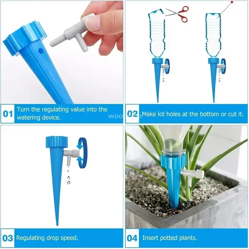 Regadera automática de plantas por goteo, goteros de riego por goteo, sistema de riego de jardín, Kits de autorriego para plantas, dispositivos de inserción de agua