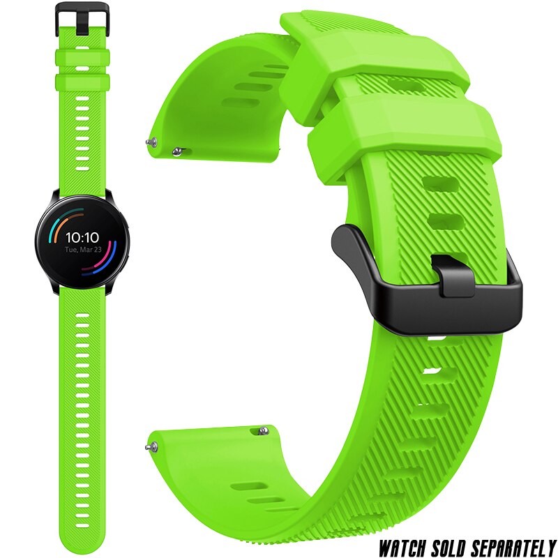 Silikonarmband für oneplus watch 22mm, ersatzarmband für smartwatch, schnellverschluss, streifenmuster, strukturierte oberfläche, armbandzubehör: Limettengrün