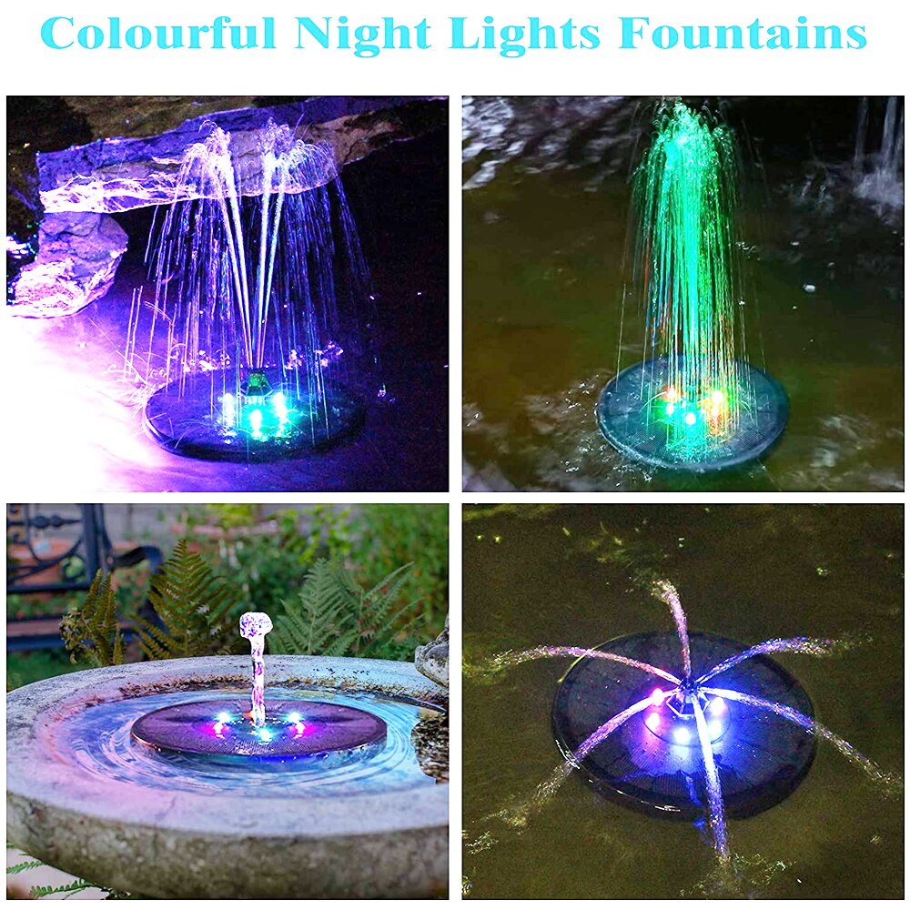 16cm garden decoration outdoor Solar Water Fountain Outdoor Bird Bath fuente de agua fontaine solaire фонтан для пруда solar pan