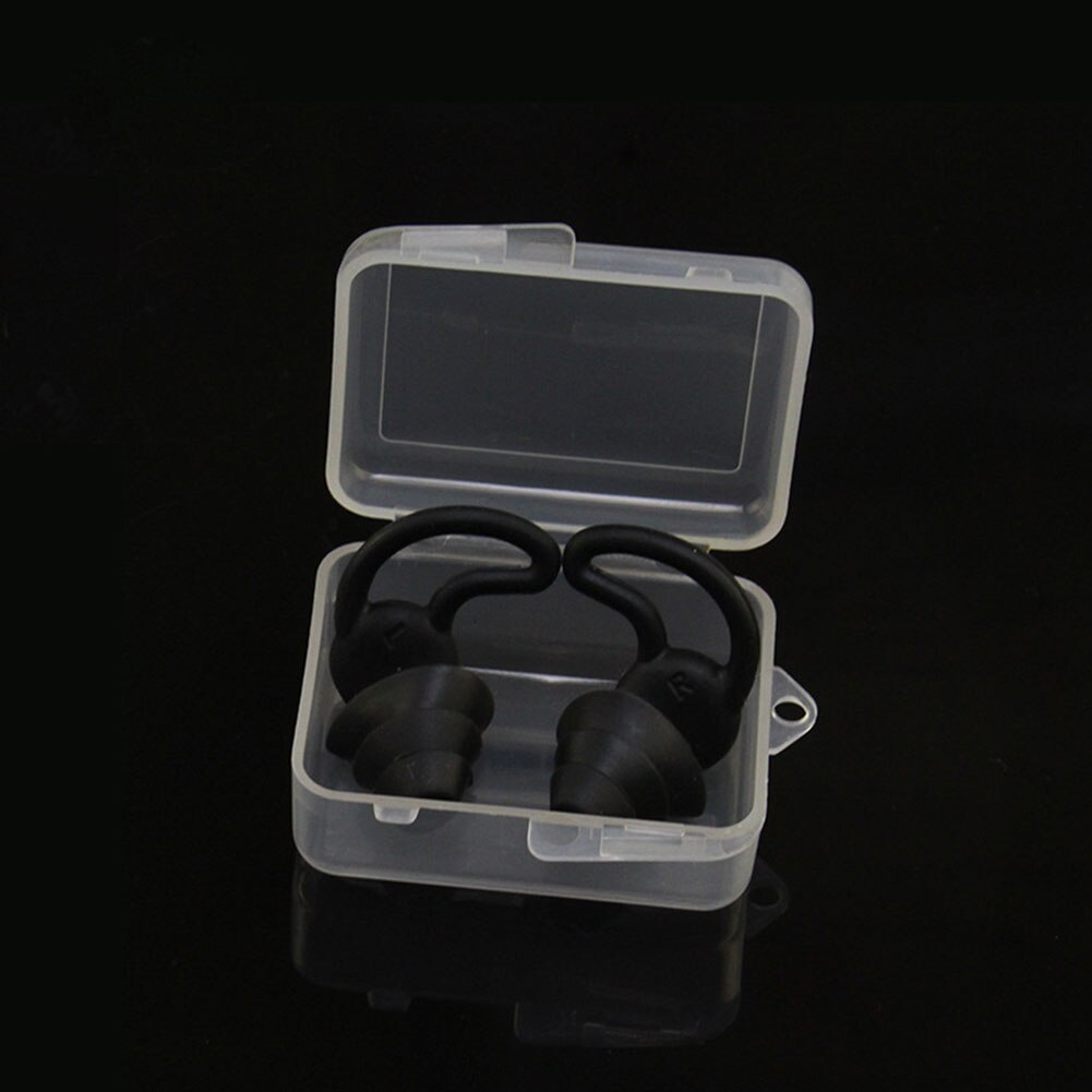 Soft Silicone Anti Noise Ear Plugs Sound Insulation Hear Protect Earplugs for Travel Swimming Sleep Noise Reduction Earplug: 02 Black
