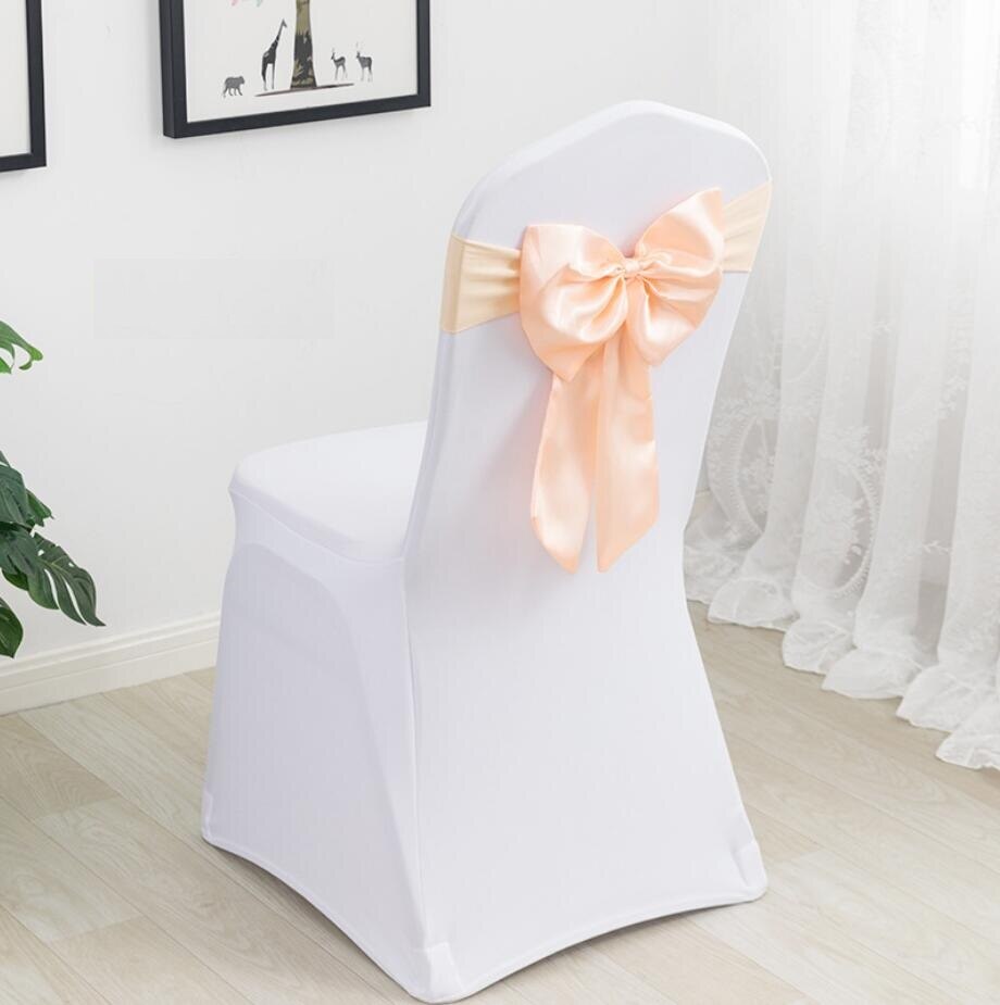 20 Colours Spandex Chair Sashes Wedding Chair Sashes Lycra Stretch Band Bow Tie Hotel Party Show Decoration On Universal: CHAMPAGNE