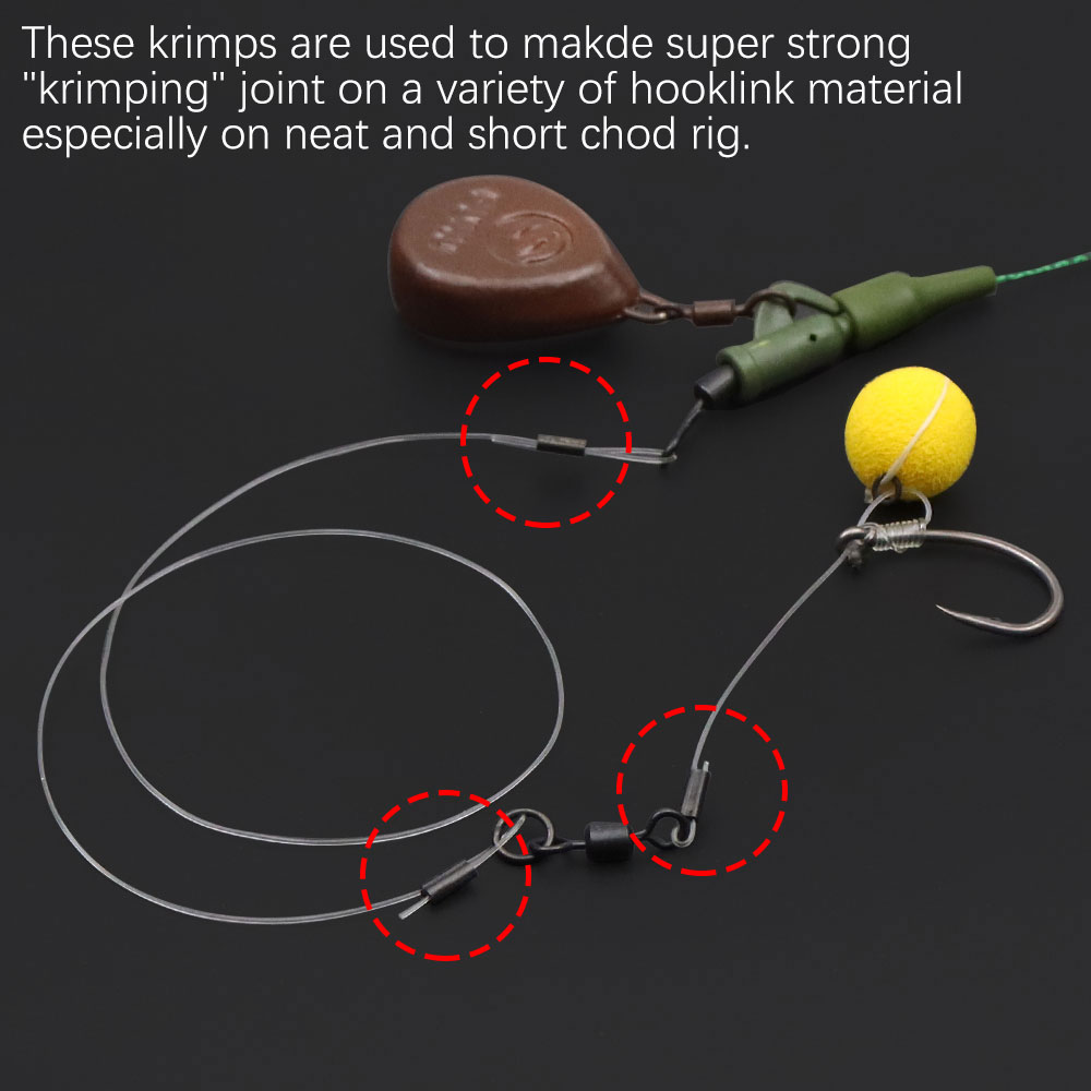 Fundas Krimps para pesca de carpa, accesorios para aparejos de carpa Chod, sedal de pesca de fluorocarbono, aparejos terminales de tubo de prensado, 25 uds.