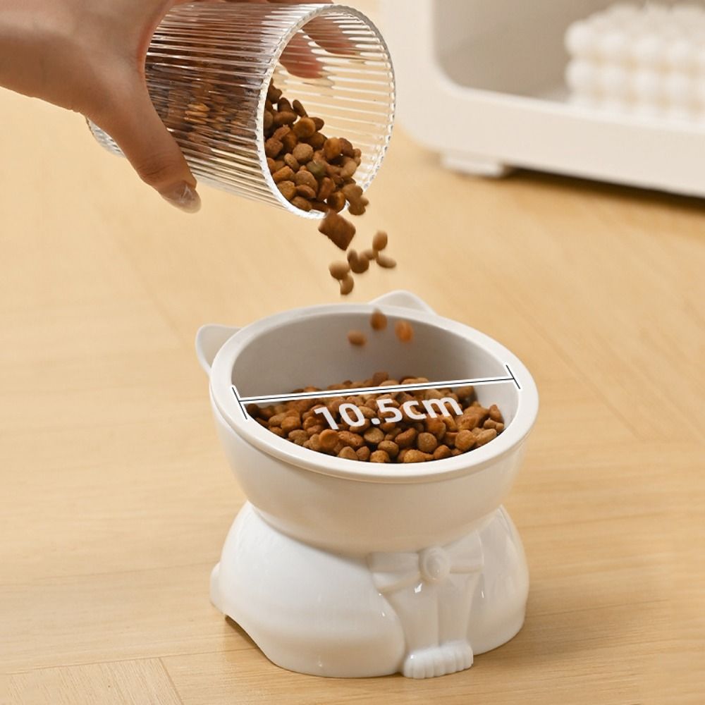 Pet Supplies Ceramic Cat Bowl Cute Pet High Foot Bowl Slanted Mouth Detachable Dog Food Feeding Basin Neck Protection