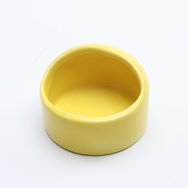 Nid de Hamster en céramique, Pot à nourriture en céramique, petit nid de Hamster, fournitures de refroidissement d'été: Yellow bowl