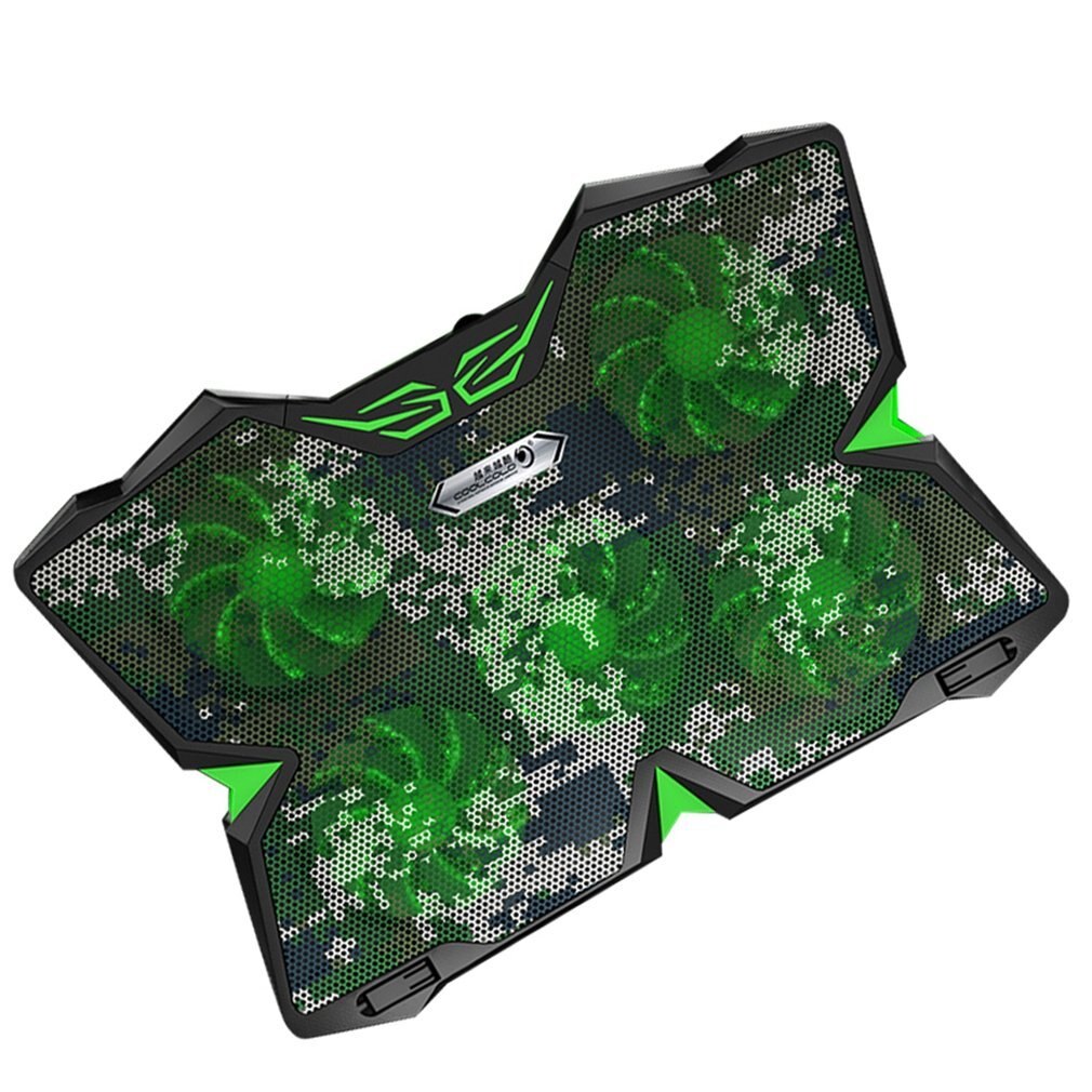 5 Fans Dual USB Power Supply Laptop Cooling Fan Stand Pad Cooler For Notebook Low Noise LED Light Adjustable Wind Speed