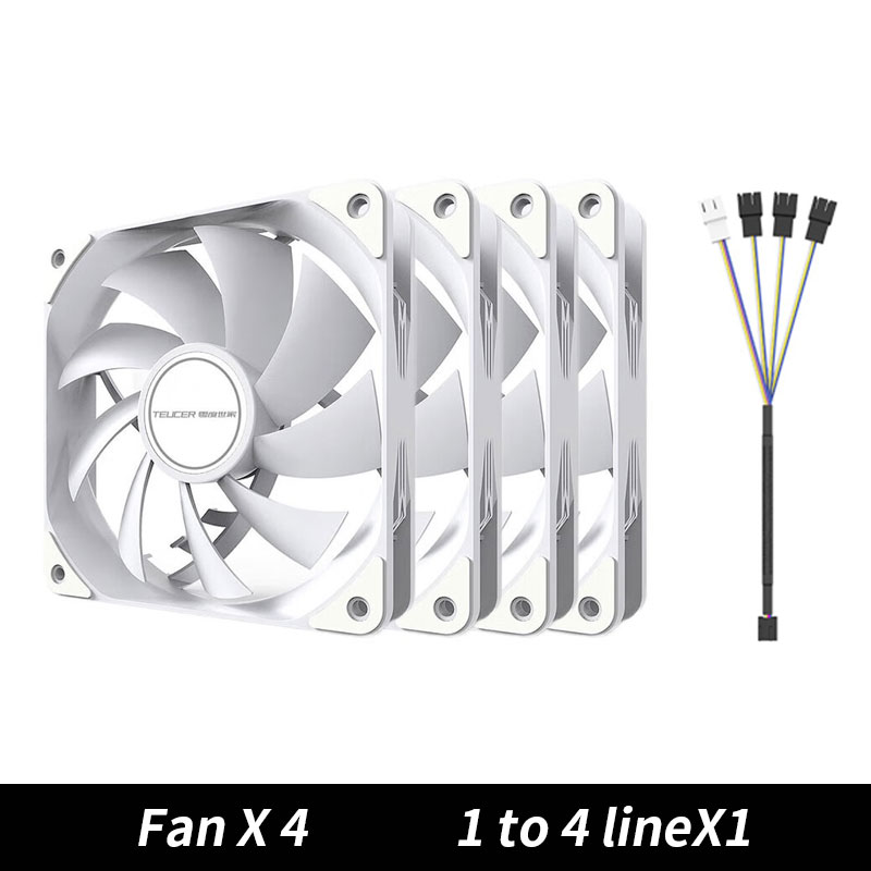 TEUCER PC ventilador con cubierta de ordenador PWM 4 pines 120mm silencioso 12CM ventilador CPU ventilador de refrigeración ventilador del radiador de refrigeración 12V ajustar la velocidad del ventilador: GOLD