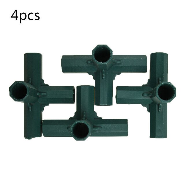 4Pcs 16mm Plastic Greenhouse Frame Building Connectors Green Outdoor Garden Structure Pole Joints Adapter DIY 3 Way Bracket: B