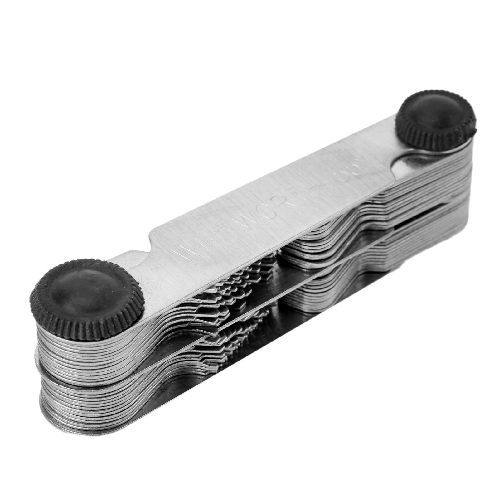 DRELD 52Pcs Steel Thread Measuring Gage Metric Whitworth Screw Pitch Gauge 60 Degree 0.25mm-6mm Measuring Tool