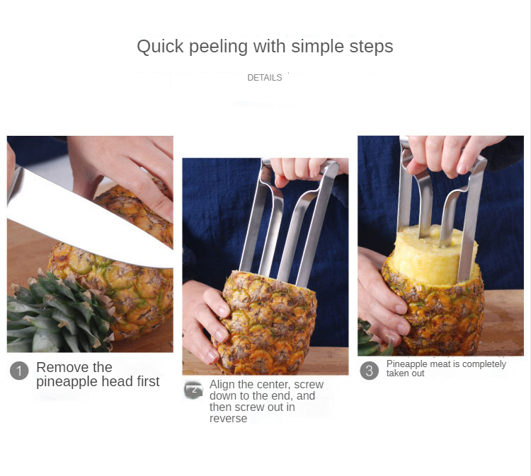 Stainless Steel Pineapple Extractor Pineapples Fruit Slicers Corer Fruits Cutters Kitchen Gadgets Kitchenware Accessories