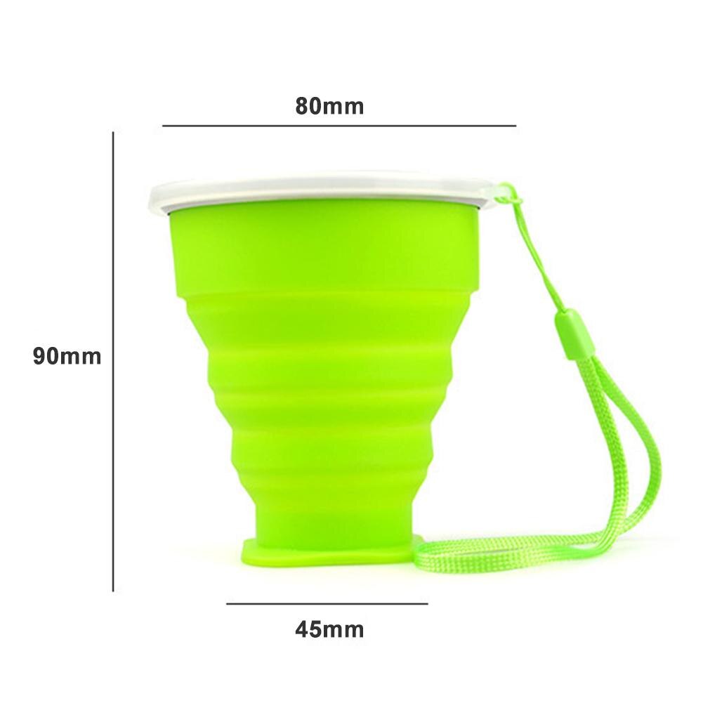 5 Stks/set Siliconen Intrekbare Vouwen Cup Draagbare Met Deksel Telescopische Inklapbare Drinken Cup Outdoor Reizen Water Cup