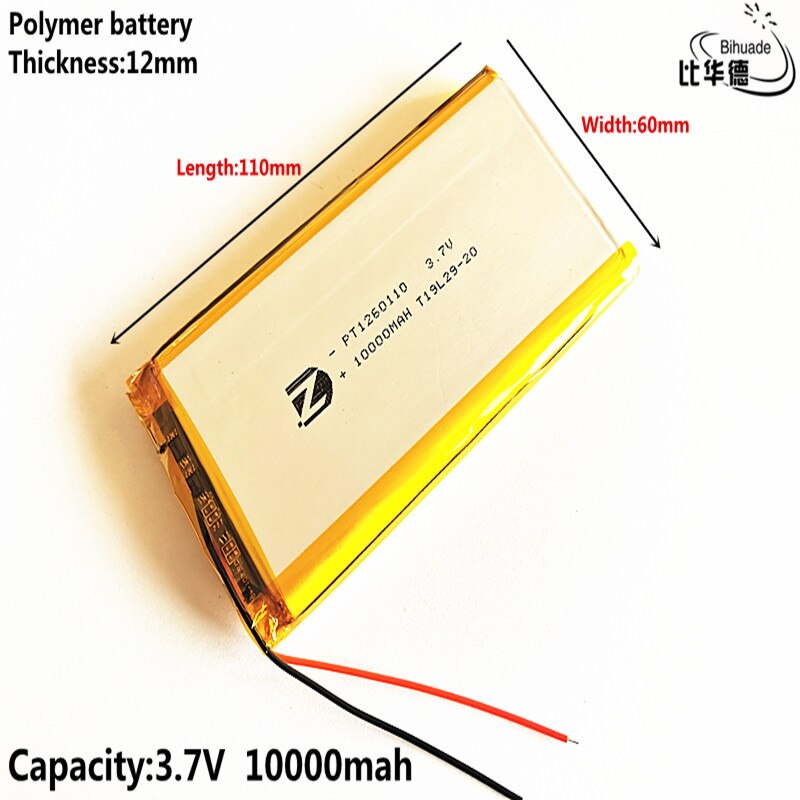 Good Qulity The latest battery 3.7V,10000mAH,1260110 Polymer lithium ion / Li-ion battery for TOY,POWER BANK,GPS