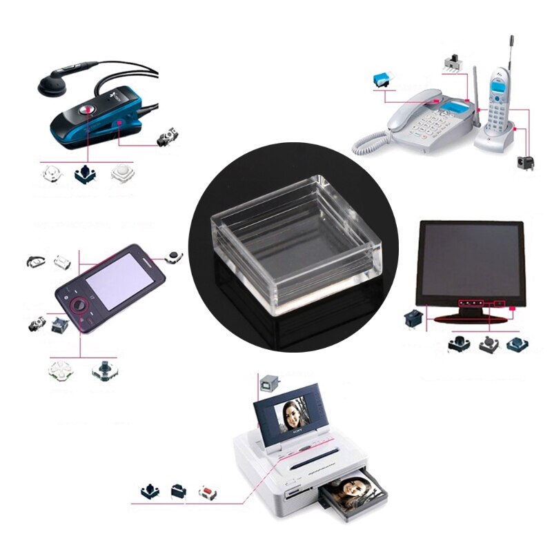 Cubiertas protectoras para botones, tapas de botones táctiles de plástico transparente, 100 unidades