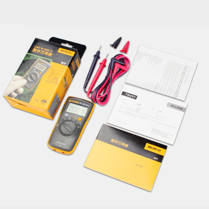 FLIUKE 100% Originele 101 Mini Digitale Multimeter Auto Range voor AC/DC Spanning Weerstand Capaciteit Frequentie Duty Cycle Tester