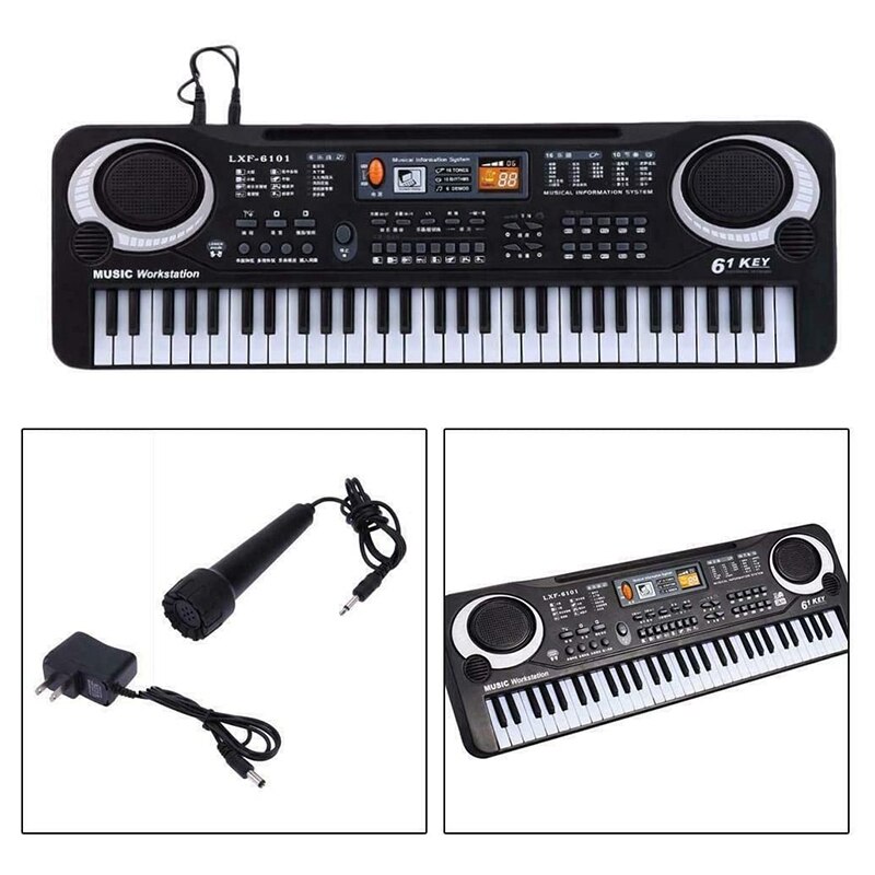 61 taster digital multifunktionsmusik elektronisk tastatur nøglebræt elektrisk klaver børn eu-stik