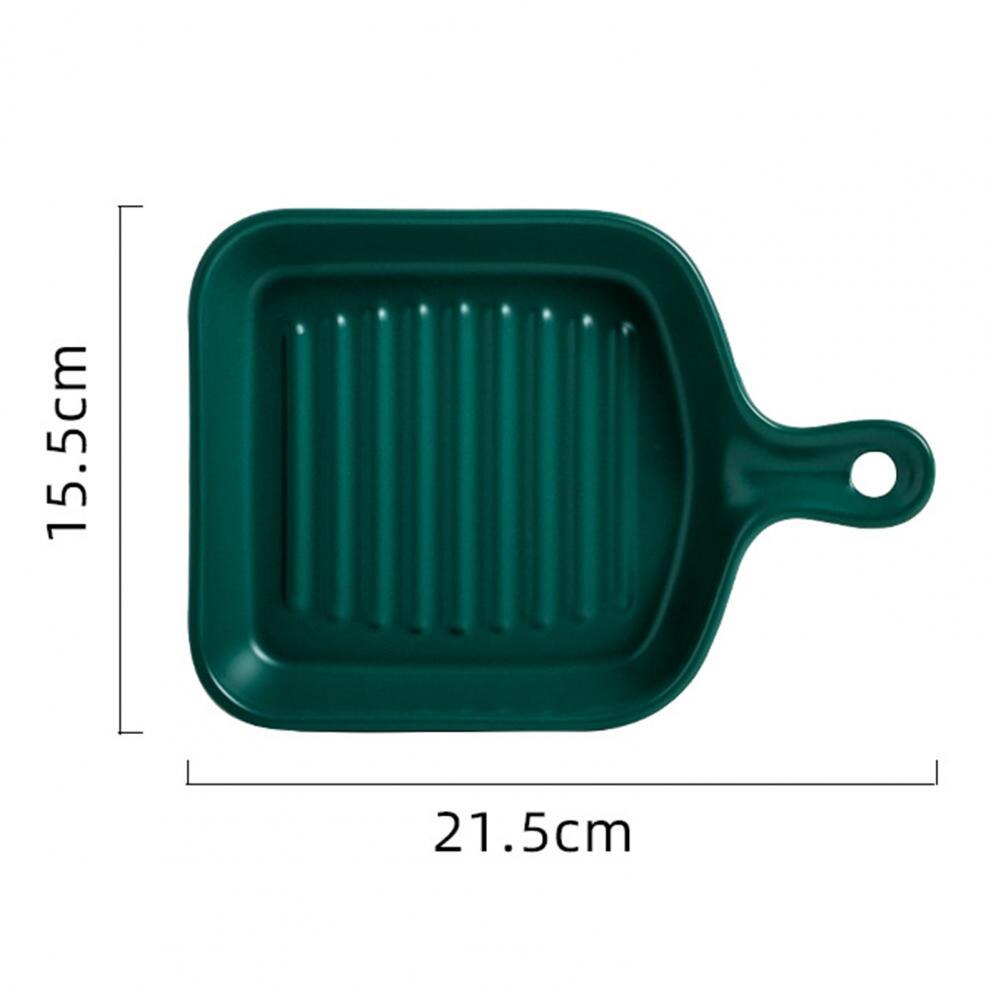 Food Plate Non-stick Heat-insulated Ceramic Kitchen Cooking Plates Anti-slip Handle Cooking Space-saving Baking Wide Application