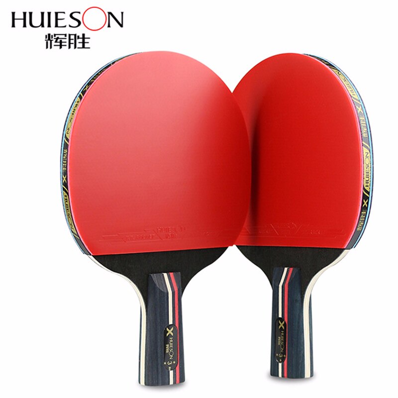 Karbonfiber bordtennisracket huieson ping pong flaggermusblad horisontalt grep gummi pingpong racket