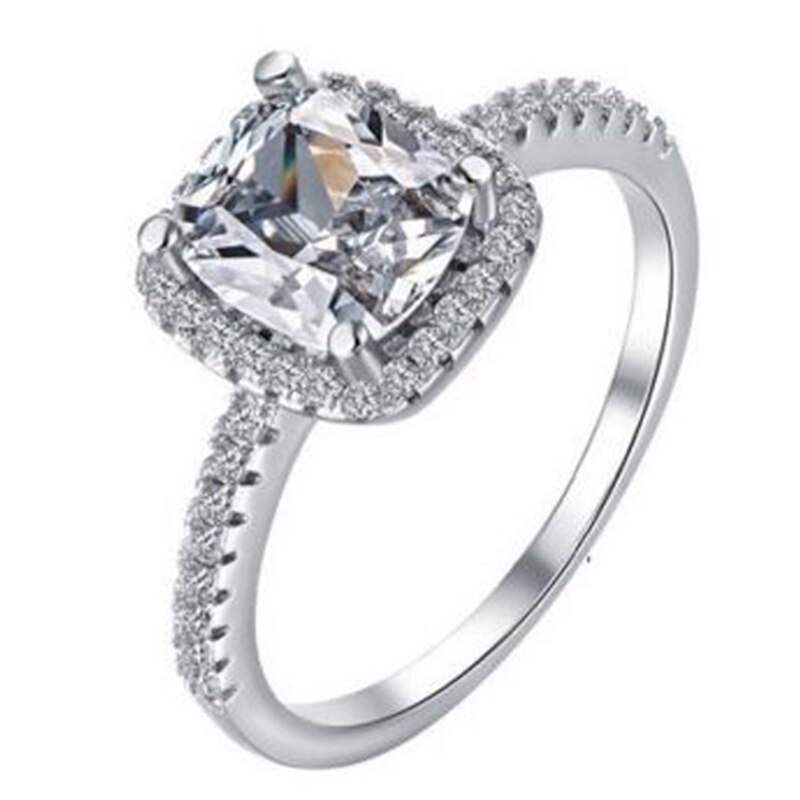 Runde Zirkon Ring Reibungslos Gepflasterte Frauen Finger Ring Echt Weiß Süße Farbe Kristall Ring Hochzeit