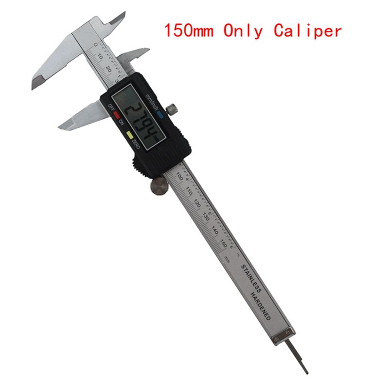 Electronic Stainless Steel Calipers Digital Vernier Caliper 150mm 2 0.01mm Micrometer Paquimetro Messschieber LCD Measuring Tool: Only Caliper 150mm