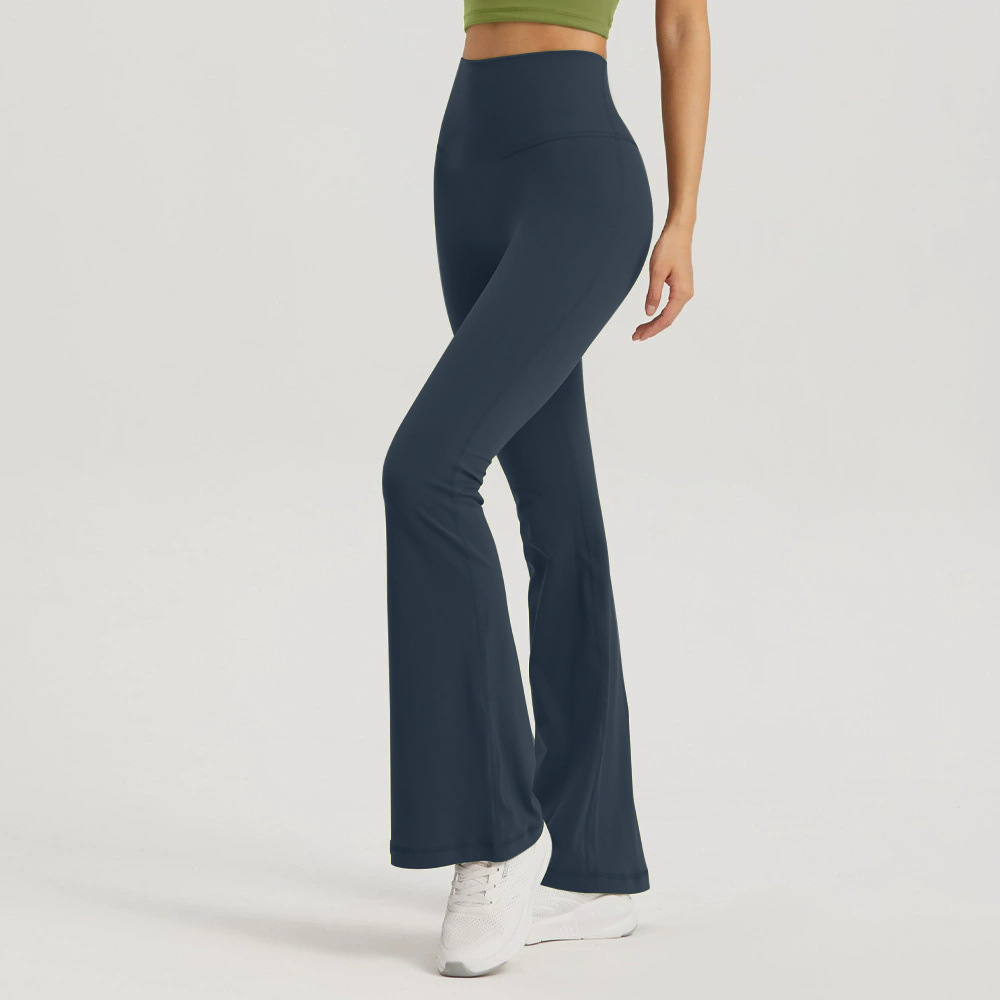 Hohe Taille aufflackern Gamaschen Frauen Freies Größe Yoga Hosen Hohe Taille Breite Bein Hosen Frauen Fitnessstudio Sport Ausgestellte Schlauch tanz Hosen: Sandstein