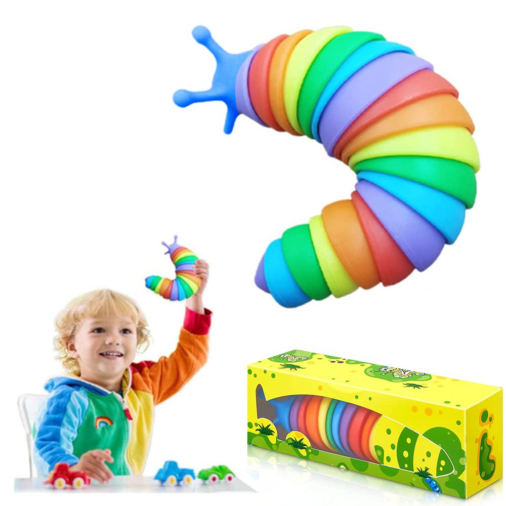 2022 Fidget Toys Slug Articulated Flexible 3D Fidget Slug Articulating Stim Toy Relief Anti-Anxiety Sensory Toys For Aldult