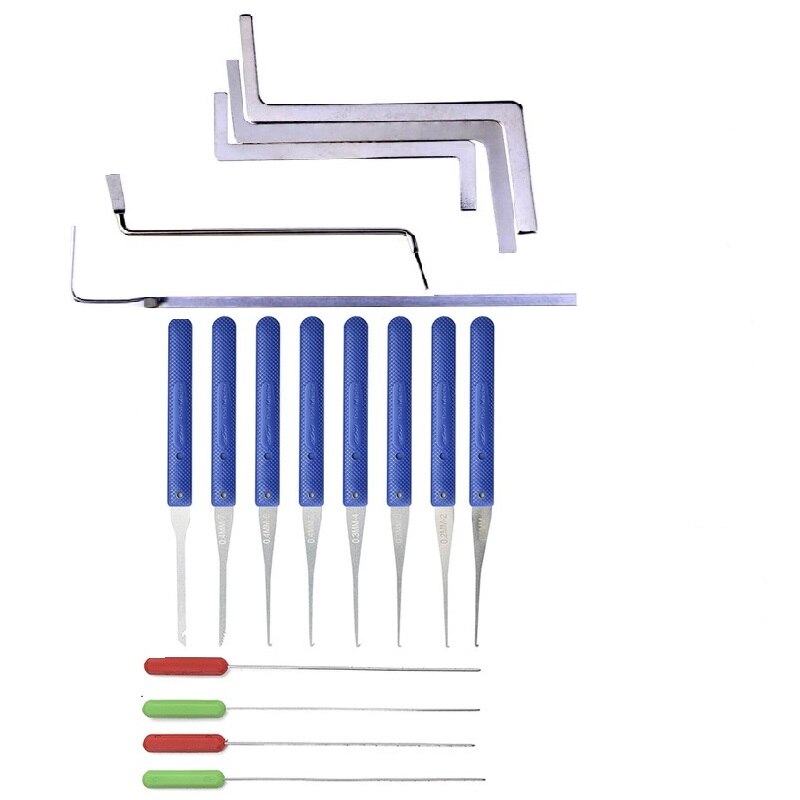 Locksmith Lock Pick Set Stainless Steel Double Row Tension Removal Hooks Lock Picks Tools Lockpick: Orange