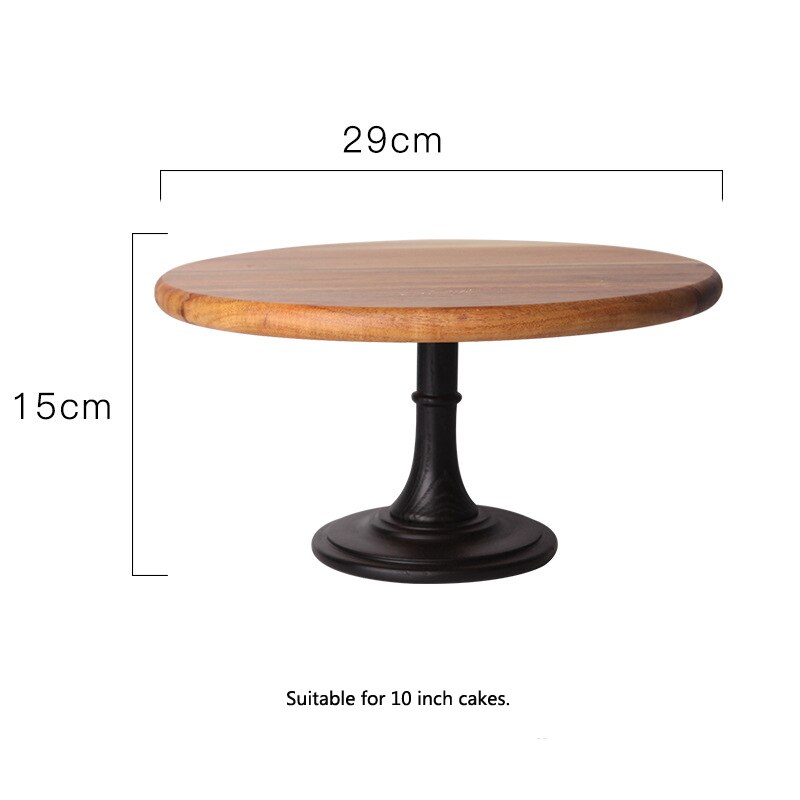 Paleta de madera para tartas, postres, base alta, plato para bodas, cumpleaños, exhibición de postres, estante de decoración, Bandeja de postres, soporte para pastel, herramienta: 10 inches
