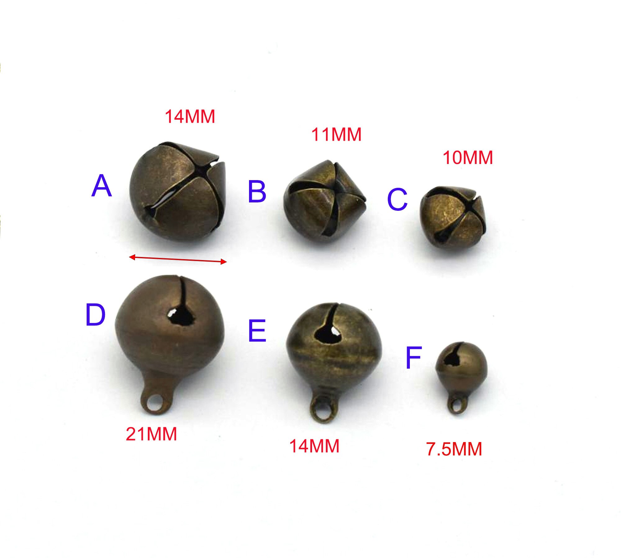 Retro Klokken Mini Bells Kerstversiering Klokken Voor Diy Naaien Krans Decoratie Sieraden Maken Meerdere Maten