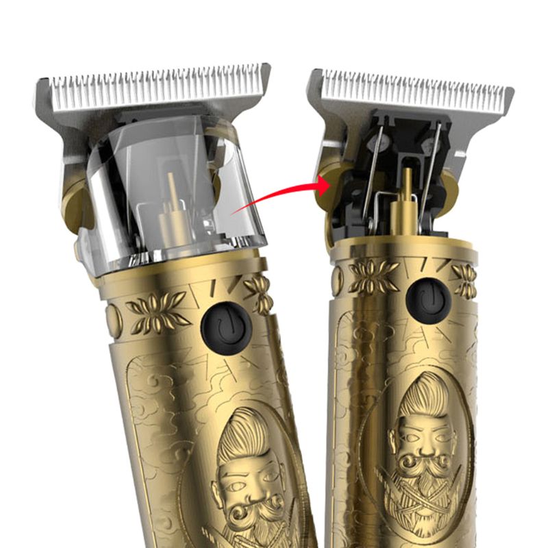 Erhverv retro udskæring elektriske hårklippere skæg trimmer barber grooming kit genopladelig trådløs haircut maskine