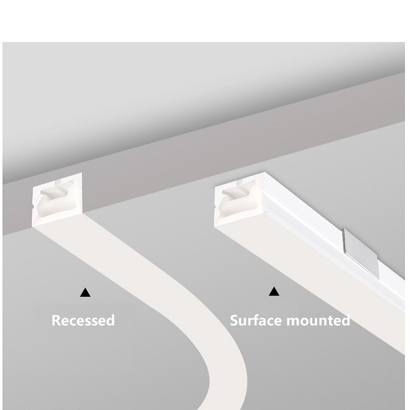 Led Neon Flex Behuizing, Siliconen Buis Flexibele 5V 12V 24V Tape Strip Kanaal, gipsplaten Verzonken Opbouw Curve Lineaire Licht