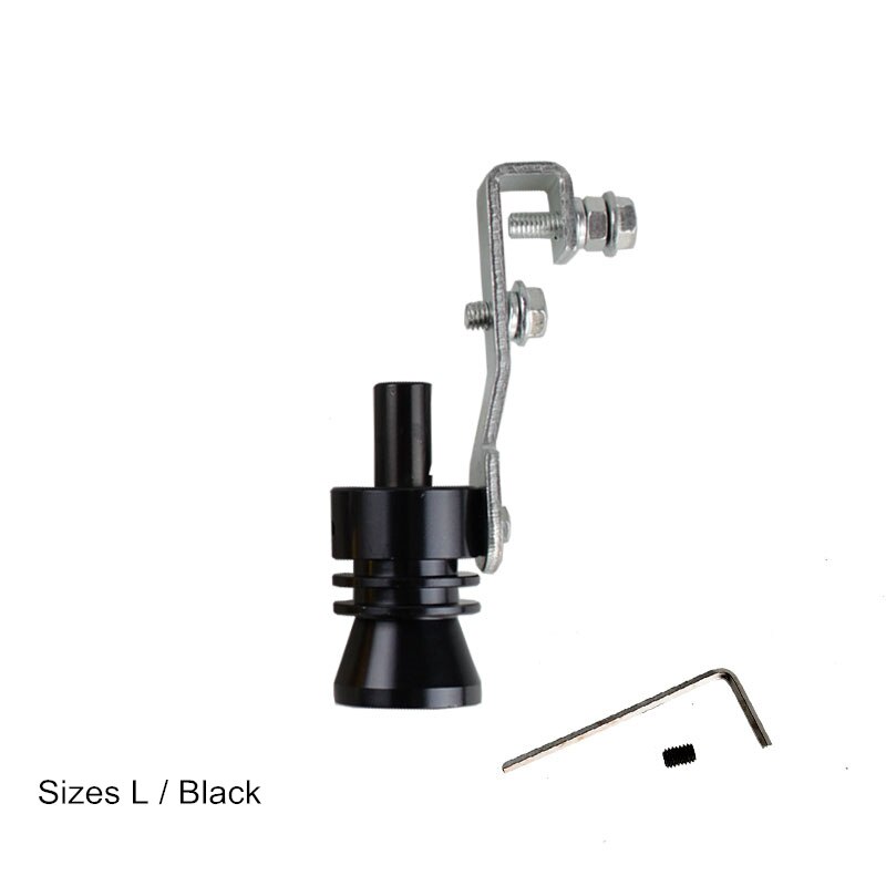 S/M/L/Xl Universele Tuning Auto Turbo Sound Whistle Muffler Uitlaat Tip Klep 5 Kleuren Voor motorfiets Auto Rechte Uitlaat TUR006: Black L