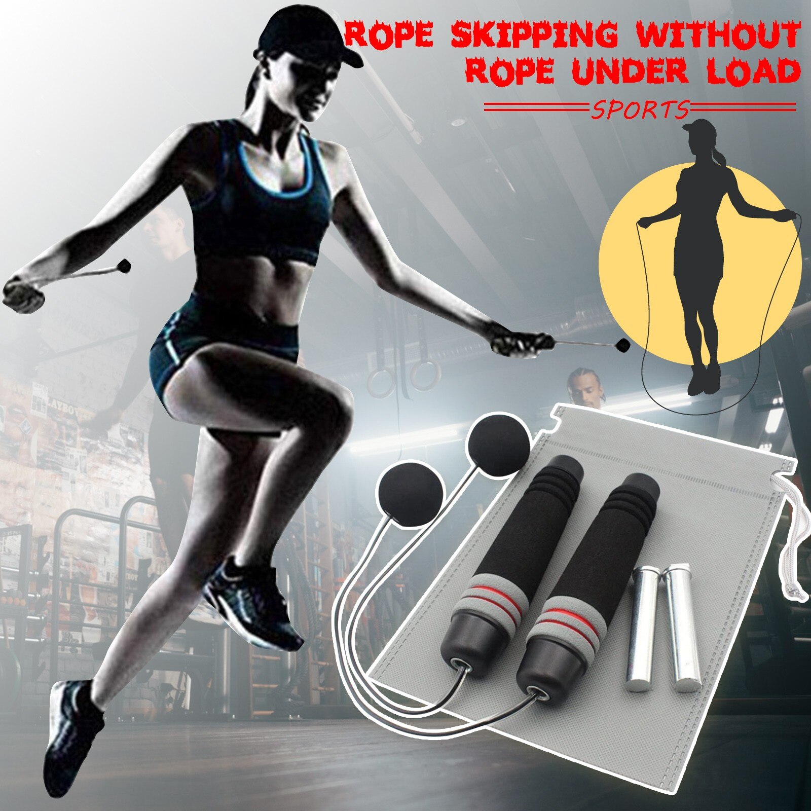 Cordless Skipping Voor Fitness Geen Knopen Snelheid Cordless Skipping Draadloze Sport Springtouw Unisex Spier Relex Apparatus