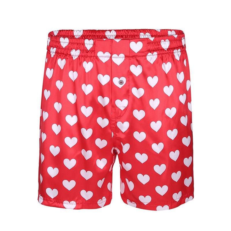herren Cute Liebe Herz Druck Klassische Weiche Boxer Shorts Leichte Lose Outfit Lounge Shorts für Strand Party Sommer Kleidung: Rot / M