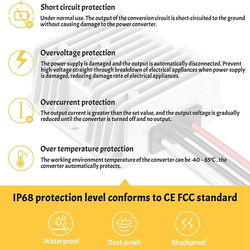2X 48V Step Down Naar Dc 12V 20A 240W Dc/Dc Converter Regulator Reducer Power Converter DC-DC Module