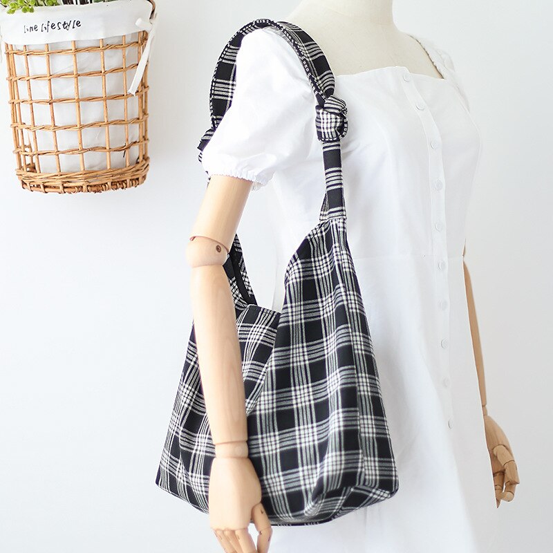 Preppy stijl tiener tweed betaalde boho handtas vrouwelijke casual grote capaciteit stof zachte dagelijkse school boeken shopper over schoudertas